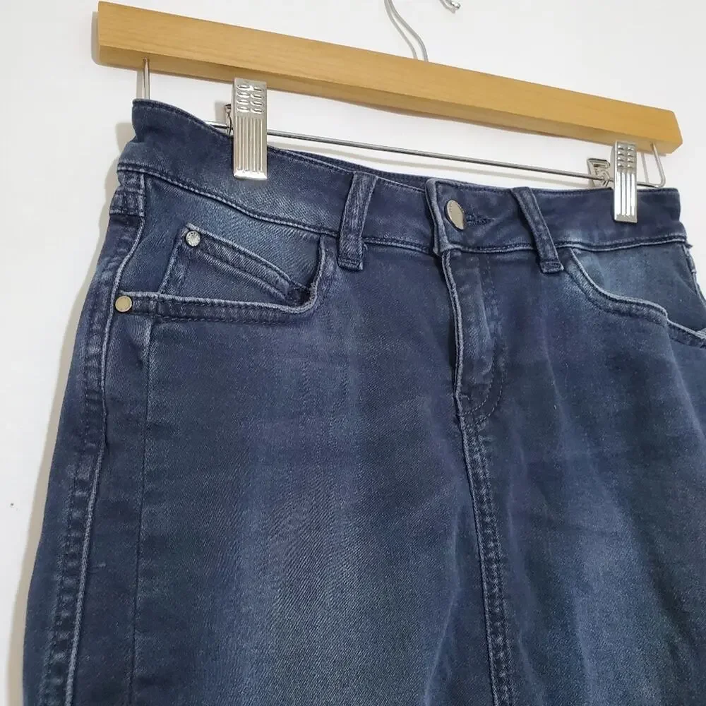 Zara | Knit Denim Stretchy Dark Blue Jean Skirt